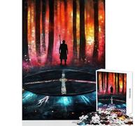 Rompecabezas de 1000 Piezas para Adultos Portal del Bosque Místico Juego Familiar desafío Intenso Juguetes antiestrés con póster y Hoja de Preguntas a Juego (50x75cm)