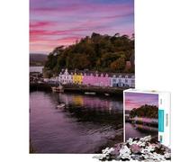 Rompecabezas de 1000 Piezas para Adultos Portree - Isla de Skye - Escocia Un Reto para completar Decoración para el hogar Divertido Juego Apto para Mayores de 14 años (50x75cm)