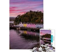 Rompecabezas de 1000 Piezas para Adultos Portree - Isla de Skye - Escocia Un Reto para completar Decoración para el hogar Divertido Juego Apto para Mayores de 14 años (38x52cm)