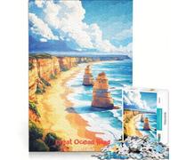 Rompecabezas de 1000 Piezas para Adultos, póster artístico de Great Ocean Road, decoración de Pared de Juguete, Carrera de Velocidad Manual, Adecuado para decoración de Escritorio 38x26cm