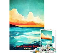 Rompecabezas de 1000 Piezas para Adultos Póster artístico de la Gran Barrera de Coral Juguete Decorativo para la Pared Una Obra de Arte Toda la Familia (tamaño 38x26cm)