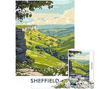 Rompecabezas de 1000 Piezas para Adultos Póster con Paisaje de Sheffield Juegos educativos para la diversión Familiar Juguete Decorativo para la Pared Que fomenta el Amor Entre Parejas (38x52cm)