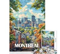 Rompecabezas de 1000 Piezas para Adultos póster con Paisaje Urbano de Montreal Juegos Familiares Juguete Educativo para Mejorar la Memoria y Reducir el estrés (50x75cm)