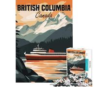 Rompecabezas de 1000 Piezas para Adultos póster de Columbia Británica desafío de Inteligencia Cerebral Juguetes adictivos Juegos Familiares difícil Regalos de Amigo Invisible (tamaño 38x52cm)