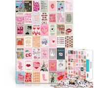 Rompecabezas de 1000 Piezas para Adultos Póster de Costura con estética Femenina Hecho de Papel,para Mayores de 14 años Juegos educativos Cumpleaños tamaño:38x52cm