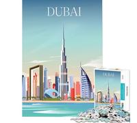 Rompecabezas de 1000 Piezas para Adultos póster de Dubái Juguete Intelectual Juego Educativo Divertido y con Humor Regalo de cumpleaños tamaño 38x26cm