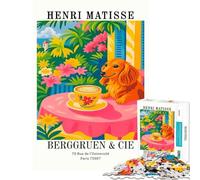 Rompecabezas de 1000 Piezas para Adultos póster de la exposición de Henri Matisse difícil y desafiante Juego Relajante para aliviar el estrés Apto para Mayores de 14 años 38x52cm