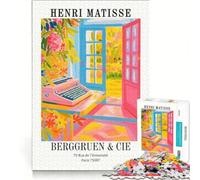 Rompecabezas de 1000 Piezas para Adultos Póster de la exposición de Henri Matisse Juego Interactivo Ideal para Padres e Hijos Perfecto como Regalo para Toda la Familia 38x52cm