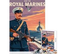 Rompecabezas de 1000 Piezas para Adultos póster de la Royal Marines Juguetes antiestrés Ideas de Regalo para Juegos educativos descompresión Intelectual tamaño 50x75cm