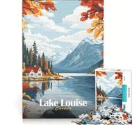Rompecabezas de 1000 Piezas para Adultos, póster de Lake Louise, Canadá, Juego Interactivo, decoración de Pared, Apto para decoración de Escritorio 38x26cm