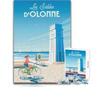 Rompecabezas de 1000 Piezas para Adultos, póster de Les Sables Olonne, Noche de Juegos y diversión Familiar, Obra de Arte Divertida y humorística, tamaño de Regalo: 50x75cm