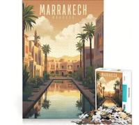Rompecabezas de 1000 Piezas para Adultos, póster de Marrakech, Juego Educativo, difícil y desafiante, colección de Artistas, Bellas Artes 38x26cm