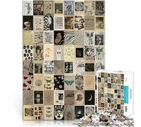 Rompecabezas de 1000 Piezas para Adultos Póster de Mosaico de Arte Retro Difícil y desafío Regalos para Amigos y Familiares 38x26cm