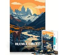 Rompecabezas de 1000 Piezas para Adultos Póster de Paisaje del Circuito Huemul de Argentina,Arte de Corte nítido,desafío Inteligente,Juego para el Tiempo Libre,decoración navideña para la Pared