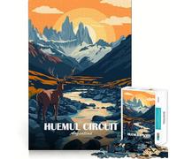 Rompecabezas de 1000 piezas para adultos Póster de paisaje del Circuito Huemul de Argentina,Arte de corte fino,Juego de habilidades de pensamiento,Juego de tiempo tranquilo,Exhibición de arte navideño