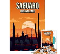 Rompecabezas de 1000 Piezas para Adultos Póster de Paisaje Natural al Atardecer del Parque Nacional Saguaro Ideal para Juegos educativos desafíos y decoración del hogar Regalos artísticos 38x52cm