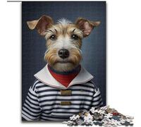 Rompecabezas de 1000 Piezas para Adultos, póster de Perro Adorable de Madera, Navidad y Año Nuevo, Regalo navideño de 50x75cm para Fiestas, cumpleaños y Noches de Juegos Familiares