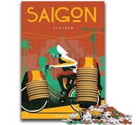 Rompecabezas de 1000 Piezas para Adultos,póster de Saigón,Vietnam Rompecabezas de 1000 Piezas para Adolescentes,Ideal para Pasar el Tiempo Libre y aliviar el estrés Interacción Entre Padres e Hijos