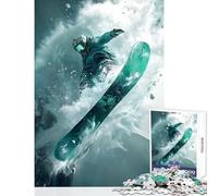 Rompecabezas de 1000 Piezas para Adultos póster de Snowboarder en Vuelo Juguete para decoración de Pared Regalos para Mujeres y Hombres Juegos relajantes colección de Artistas Bellas Artes 38x52cm