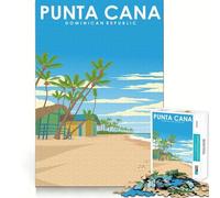 Rompecabezas de 1000 Piezas para Adultos Póster de Viaje a la Playa de Punta Cana,diversión para Todos los Gustos,desafío Inteligente,Juego Tranquilo,Regalo de cumpleaños para Aficionados (50x75cm)