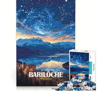 Rompecabezas de 1000 Piezas para Adultos: Póster de Viaje con Paisaje Nocturno de Bariloche, Argentina, Ideal para la decoración de la Pared, para la interacción Entre Padres e Hijos