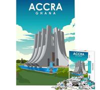 Rompecabezas de 1000 Piezas para Adultos póster de Viaje de Accra Ghana Juegos relajantes Juguetes Juegos educativos Regalos de cumpleaños para Mujeres (tamaño 50x75cm)