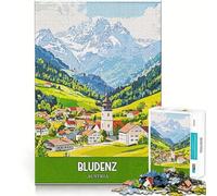 Rompecabezas de 1000 Piezas para Adultos Póster de Viaje de Bludenz,Austria Piezas de Corte Limpio Actividad Cerebral Inteligente Diversión para Momentos tranquilos Regalo artístico de cumpleaños