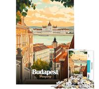 Rompecabezas de 1000 Piezas para Adultos póster de Viaje de Budapest Hungría Juego Familiar Educativo Juguete de desafío Regalos para Mujeres y Hombres Regalo de cumpleaños (tamaño 38x26cm)