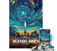 Rompecabezas de 1000 Piezas para Adultos póster de Viaje de Buenos Aires Argentina Rompecabezas para Adultos Juegos relajantes Arte de Pared cumpleaños y Navidad (tamaño 50x75cm)