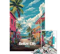 Rompecabezas de 1000 Piezas para Adultos póster de Viaje de Ciudad de Belice Juguete Juego Intelectual Juegos educativos Divertidos y humorísticos Regalos de Amigo Invisible (tamaño 38x52cm)