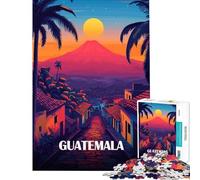 Rompecabezas de 1000 Piezas para Adultos póster de Viaje de Guatemala con Vista al volcán desafío de Inteligencia Cerebral Juguetes adictivos Juego práctico Arte de Pared Ideas para Regalos (50x75cm)