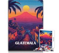 Rompecabezas de 1000 Piezas para Adultos, póster de Viaje de Guatemala con Vista al volcán, Juego práctico, desafío difícil, Regalo de Amigo Secreto, tamaño 50x75cm
