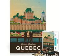 Rompecabezas de 1000 Piezas para Adultos,póster de Viaje de la Ciudad de Quebec,Arte de Corte Fino,Juego de Habilidades de Pensamiento,Juego de Tiempo Tranquilo,exhibición de Arte navideño (38x52cm)