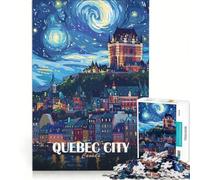 Rompecabezas de 1000 Piezas para Adultos póster de Viaje de la Ciudad de Quebec Canadá Juego de ingenio difícil cumpleaños y Navidad 38x52cm