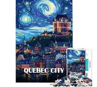 Rompecabezas de 1000 Piezas para Adultos Póster de Viaje de la Ciudad de Quebec Canadá Rompecabezas para Adultos Juego práctico de análisis y lógica Difícil y desafiante (tamaño 50x75cm)