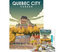 Rompecabezas de 1000 Piezas para Adultos póster de Viaje de la Ciudad de Quebec Juguete Intelectual Juego Familiar Ideal para Parejas excelente Regalo para los Amantes de los Juegos (tamaño 50x75cm)