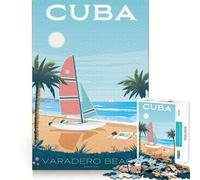 Rompecabezas de 1000 piezas para adultos Póster de viaje de La Habana,Cuba Un desafío divertido e inteligente Un juego tranquilo y entretenido Regalo ideal para cumpleaños y para aficionados (38x52cm)