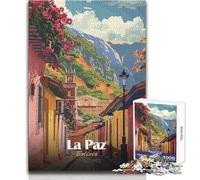 Rompecabezas de 1000 Piezas para Adultos, póster de Viaje de La Paz, Bolivia, Juego Educativo Familiar, difícil, Regalo de cumpleaños, tamaño 50x75cm