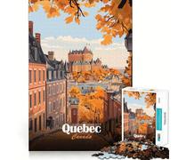 Rompecabezas de 1000 Piezas para Adultos,póster de Viaje de otoño de la Ciudad de Quebec,Arte de Corte nítido,desafío Inteligente,Juego para el Tiempo Libre,decoración navideña para la Pared 38x52cm