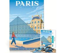 Rompecabezas de 1000 Piezas para Adultos Póster de Viaje de París,Francia,Corte Premium,Divertido,Estimulante para la Mente,Juego Relajante, Tranquilo (38x26cm)