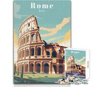 Rompecabezas de 1000 Piezas para Adultos, póster de Viaje de Roma e Italia, Juego Educativo Familiar, decoración Perfecta, Regalo de cumpleaños, tamaño 38x52cm