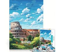 Rompecabezas de 1000 Piezas para Adultos: Póster de Viaje de Roma, Juegos Familiares, un Reto para completar, Que fomenta el Amor Entre Parejas 38x26cm