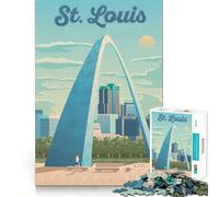 Rompecabezas de 1000 Piezas para Adultos, póster de Viaje de St Louis, decoración Elegante, Juguete de construcción, Juego de Paz, Regalo de cumpleaños (50x75cm)