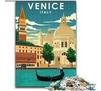 Rompecabezas de 1000 Piezas para Adultos, póster de Viaje de Venecia, Italia, Juego Familiar, antiestrés, desafío difícil, Regalo de Amigo Secreto (26x38cm) 1000 Piezas