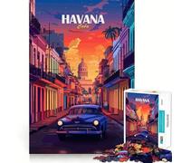 Rompecabezas de 1000 Piezas para Adultos Póster de Viaje Vintage de La Habana,Cuba Un desafío e Inteligente Un Juego Tranquilo y entretenido Regalo Ideal para cumpleaños y para Aficionados 50x75cm