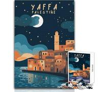Rompecabezas de 1000 Piezas para Adultos, póster de Yaffa Palestina, Arte, Disfrute de Horas de Descanso tranquilas y acogedoras, Corte Limpio, Juguete Artesanal Duradero, tamaño 50x75cm