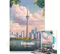 Rompecabezas de 1000 Piezas para Adultos, póster del Horizonte de Toronto, decoración de Ajuste, Juguete de construcción, Juego de Paz, decoración de cumpleaños, Regalo (38x52cm)