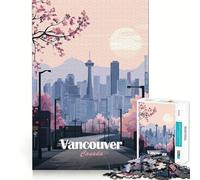 Rompecabezas de 1000 Piezas para Adultos, póster del Horizonte de Vancouver, Ajuste, Arte, Juego Mental, Regalo, Juego Lento, Arte de Pared navideño (38x26cm)