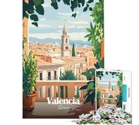 Rompecabezas de 1000 Piezas para Adultos póster del Paisaje Urbano de Valencia Juguetes adictivos para Cultivar la Paciencia Juego práctico decoración del hogar Regalos de cumpleaños (tamaño 38x26cm)