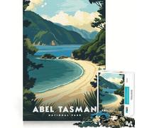 Rompecabezas de 1000 piezas para adultos,póster del Parque Nacional Abel Tasman,manualidades de bordes finos,juego divertido para pensar,juego relajante,regalo de cumpleaños para aficionados (38x52cm)